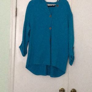 Turquoise/ blue hooded jacket